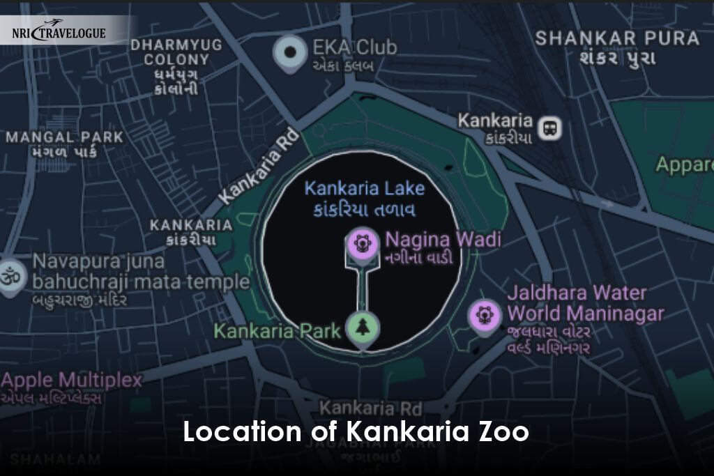 Location of Kankaria Zoo